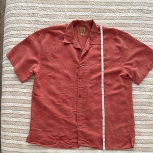 Men's JoS. A. Bank Short-Sleeve Button-Up Shirt in Rust Terracotta